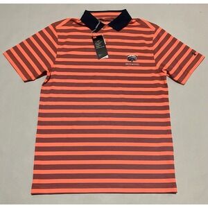 Under Armour Mens Loose Ironwood Size Small Heatgear Golf Orange Stripe Sports
